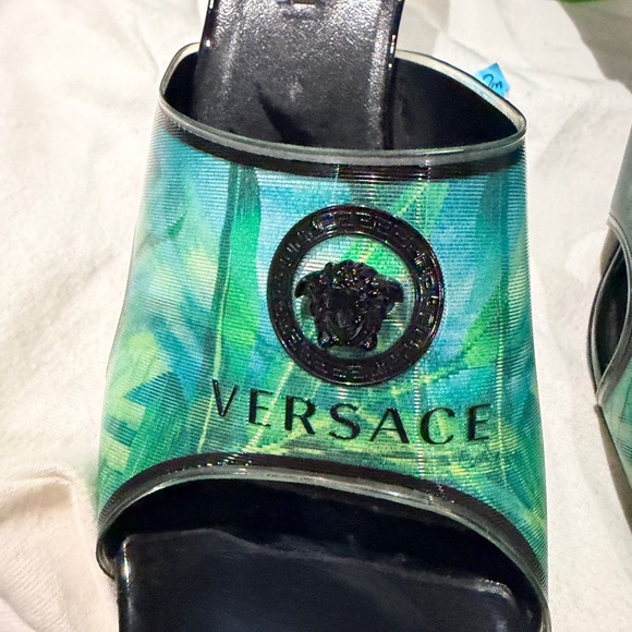 Versace Black and Green Mules - Picture 3 of 16